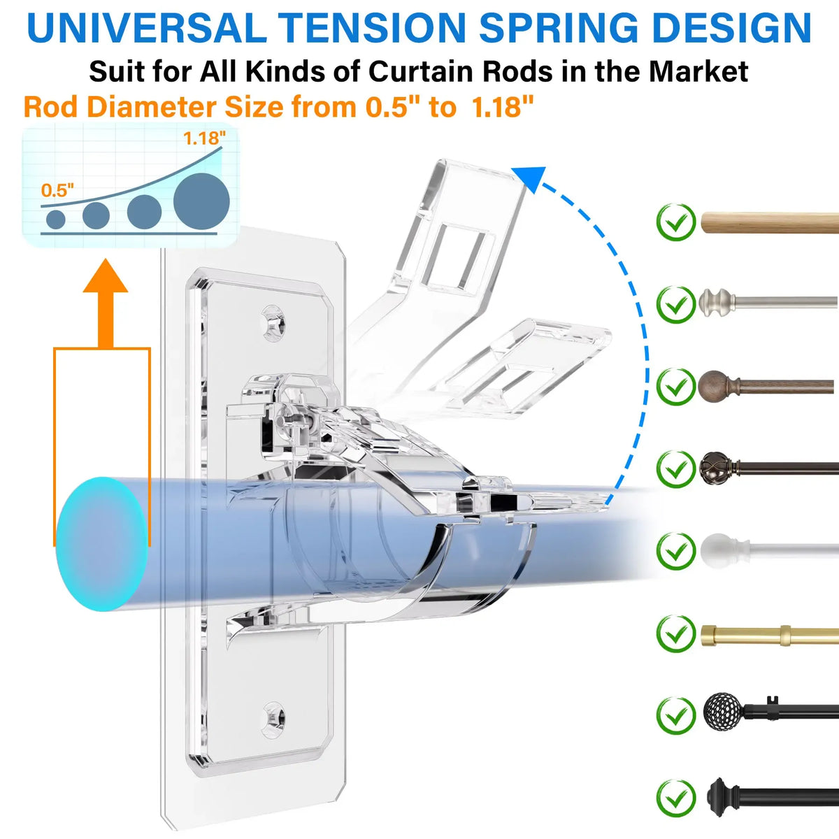 No-Drill Curtain Rod Brackets