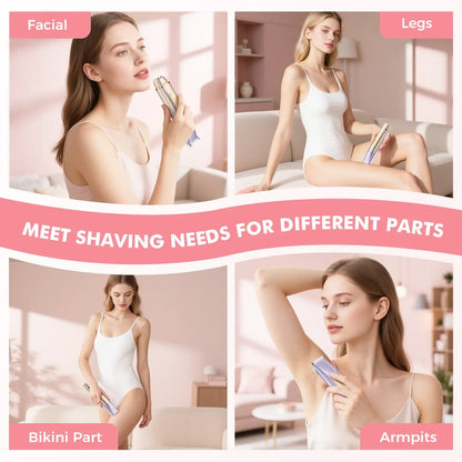 Women's Cordless 2-in-1 Wet-Dry Body & Facial Trimmer & Shaver