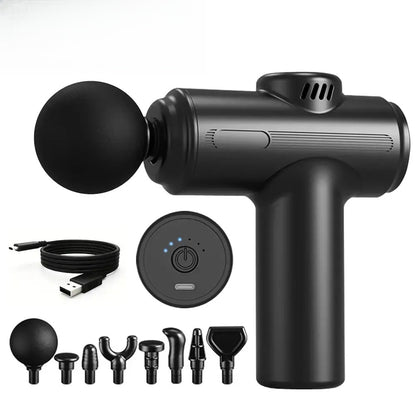 USB Rechargeable Handheld Massager with 8 Replaceable Heads