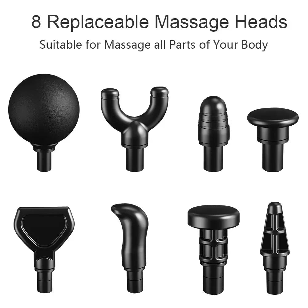 USB Rechargeable Handheld Massager with 8 Replaceable Heads