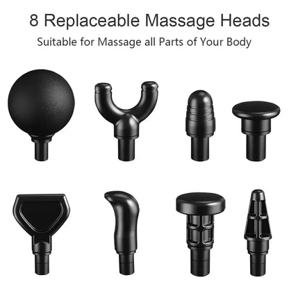 USB Rechargeable Handheld Massager with 8 Replaceable Heads