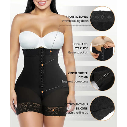 Tummy Control Shapewear for Women Fajas Colombianas Shorts Butt Lifter with Zipper Crotch