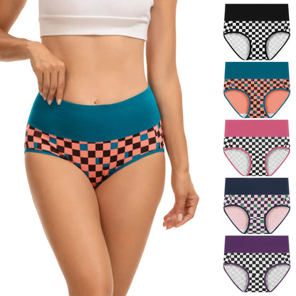 Women's High Waisted Cotton Panties 5-Pack, Soft & Breathable Underwear, Comfortable Full Coverage Briefs for Everyday Wear, Stretchy & Durable Bag Lingerie Fabric