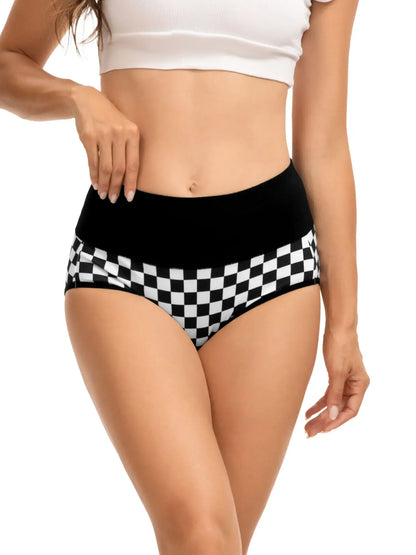 Women's High Waisted Cotton Panties 5-Pack, Soft & Breathable Underwear, Comfortable Full Coverage Briefs for Everyday Wear, Stretchy & Durable Bag Lingerie Fabric