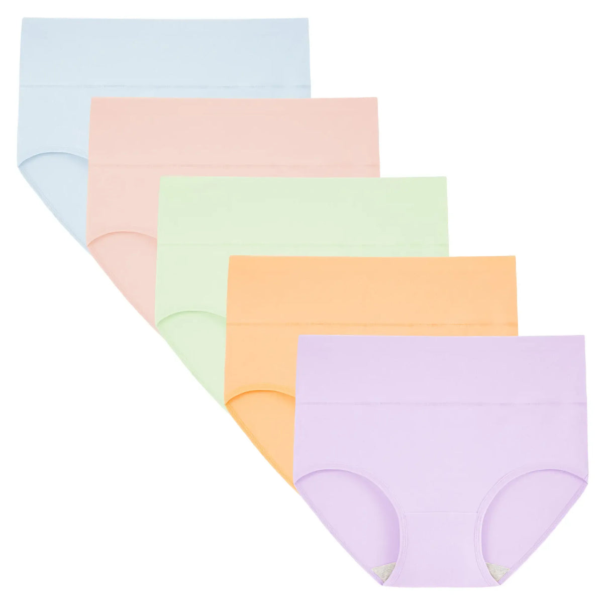 Women's High Waisted Cotton Panties 5-Pack, Soft & Breathable Underwear, Comfortable Full Coverage Briefs for Everyday Wear, Stretchy & Durable Bag Lingerie Fabric