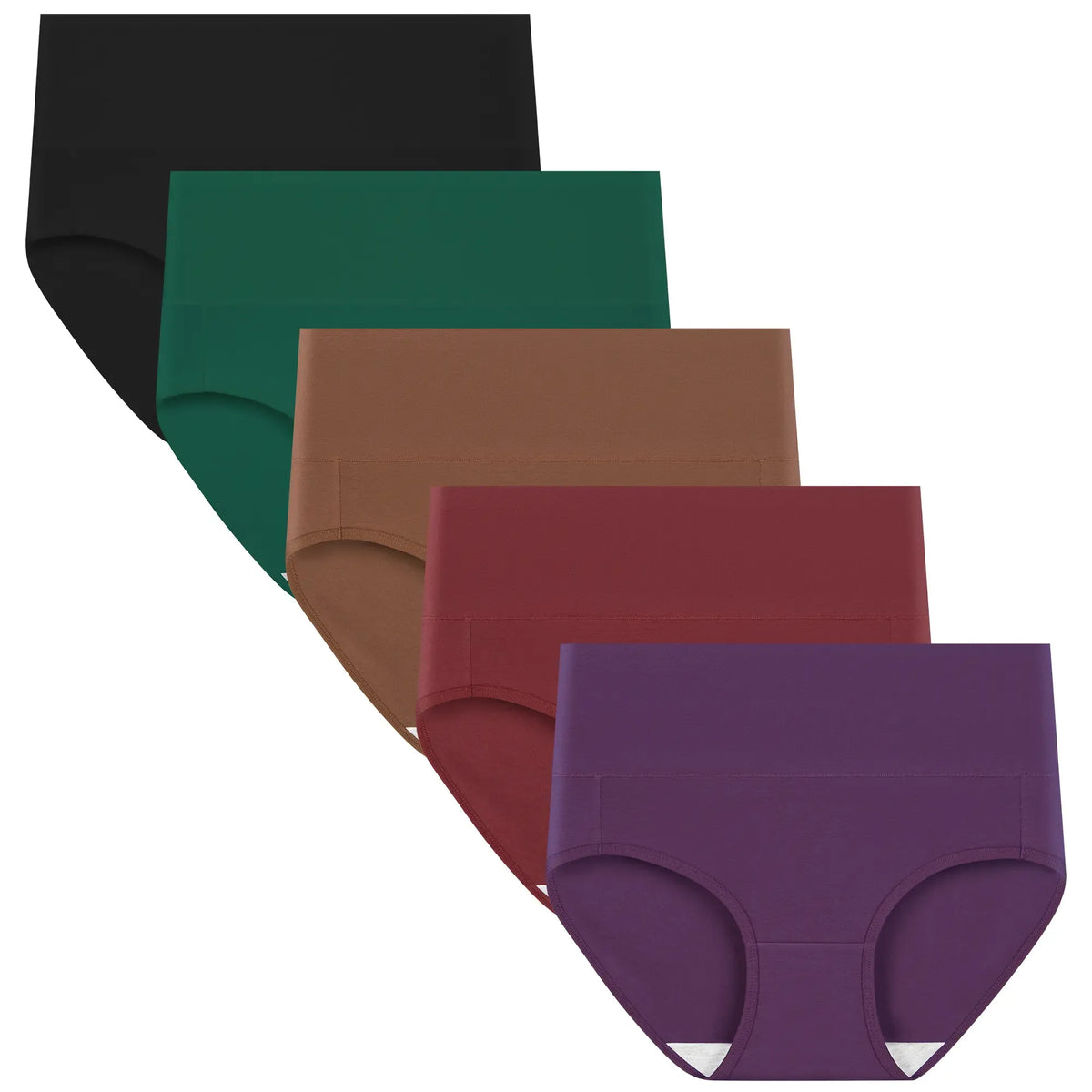 Women's High Waisted Cotton Panties 5-Pack, Soft & Breathable Underwear, Comfortable Full Coverage Briefs for Everyday Wear, Stretchy & Durable Bag Lingerie Fabric