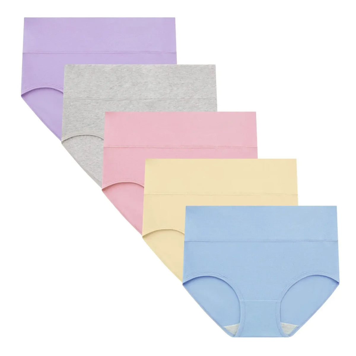 Women's High Waisted Cotton Panties 5-Pack, Soft & Breathable Underwear, Comfortable Full Coverage Briefs for Everyday Wear, Stretchy & Durable Bag Lingerie Fabric