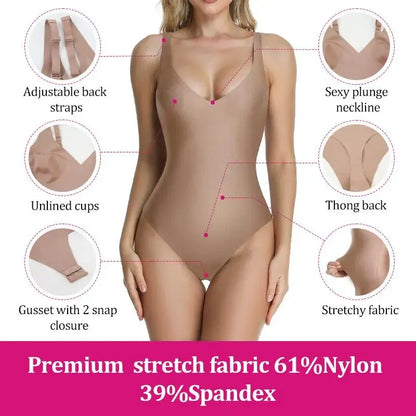 WIRELESS PLUNGE PLUNGE THONG BODYSUIT