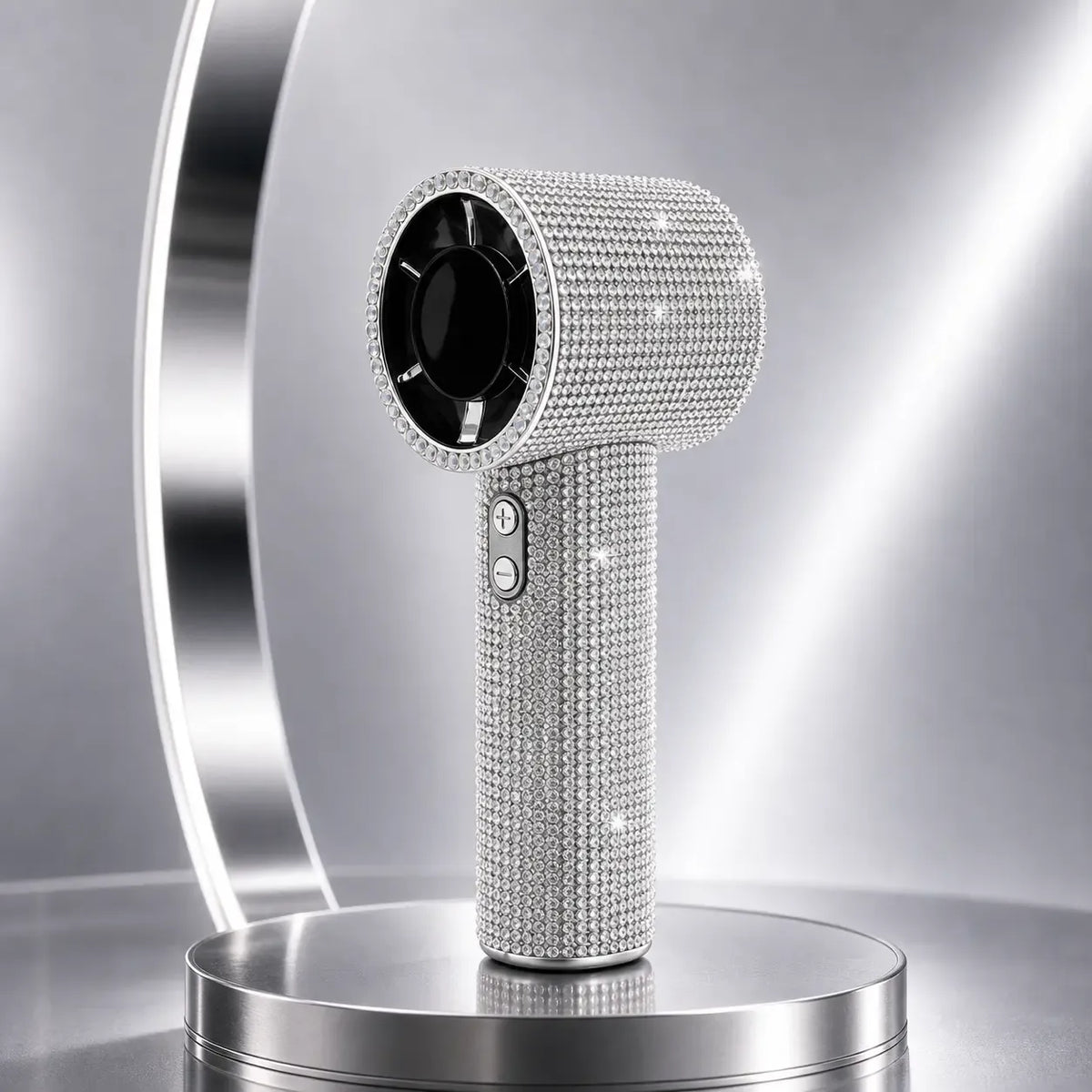 Diamond Handheld Pocket Fan - Personal Small Cordless Wireless Fan with Digital Display, 3-Speed Rechargeable Adjustable for Travel, Outdoor Use, Female Gifts