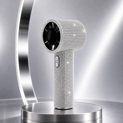 Diamond Handheld Pocket Fan - Personal Small Cordless Wireless Fan with Digital Display, 3-Speed Rechargeable Adjustable for Travel, Outdoor Use, Female Gifts