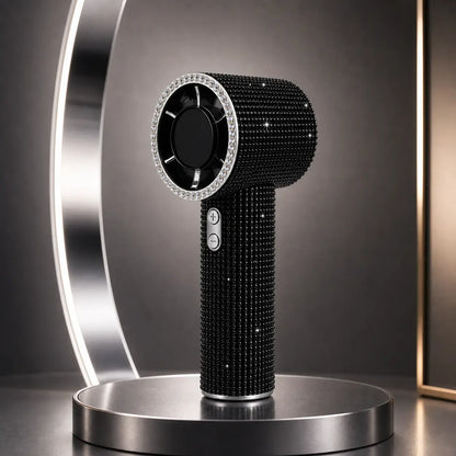 Diamond Handheld Pocket Fan - Personal Small Cordless Wireless Fan with Digital Display, 3-Speed Rechargeable Adjustable for Travel, Outdoor Use, Female Gifts