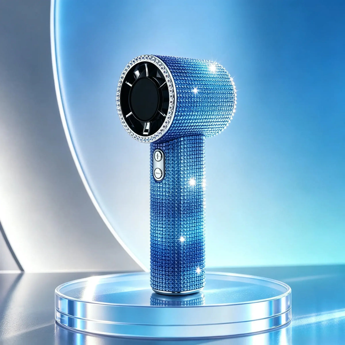 Diamond Handheld Pocket Fan - Personal Small Cordless Wireless Fan with Digital Display, 3-Speed Rechargeable Adjustable for Travel, Outdoor Use, Female Gifts