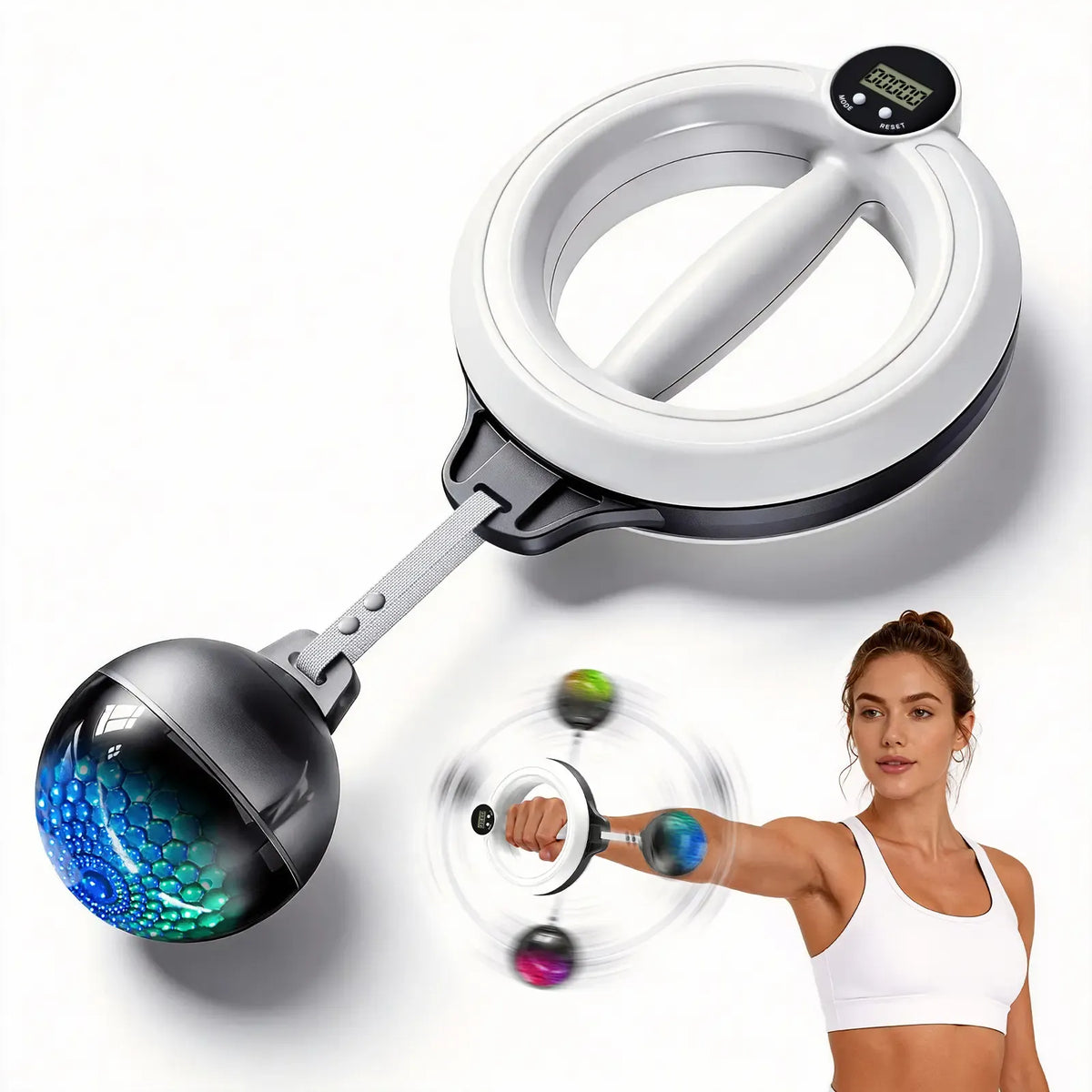 360° Rotating Wrist & Forearm Trainer for Men and Women, Upper Body Strength Tool for Arms, Shoulders & Chest, Portable Home and Gym Fitness Equipment BackToSchool