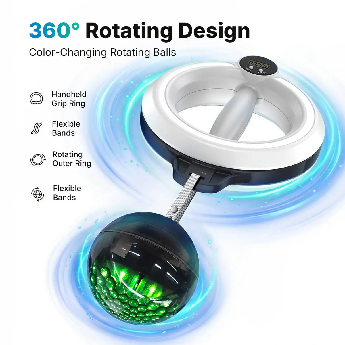 360° Rotating Wrist & Forearm Trainer for Men and Women, Upper Body Strength Tool for Arms, Shoulders & Chest, Portable Home and Gym Fitness Equipment BackToSchool