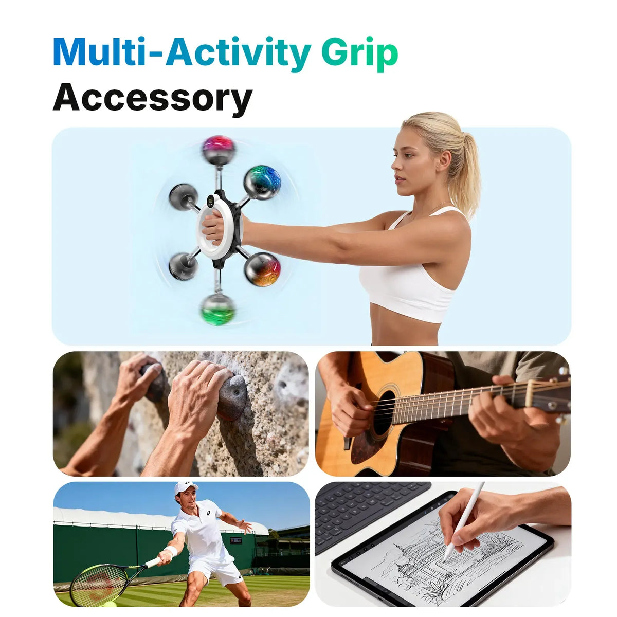 360° Rotating Wrist & Forearm Trainer for Men and Women, Upper Body Strength Tool for Arms, Shoulders & Chest, Portable Home and Gym Fitness Equipment BackToSchool
