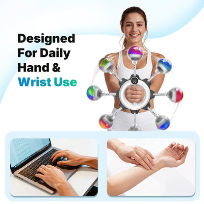 360° Rotating Wrist & Forearm Trainer for Men and Women, Upper Body Strength Tool for Arms, Shoulders & Chest, Portable Home and Gym Fitness Equipment BackToSchool