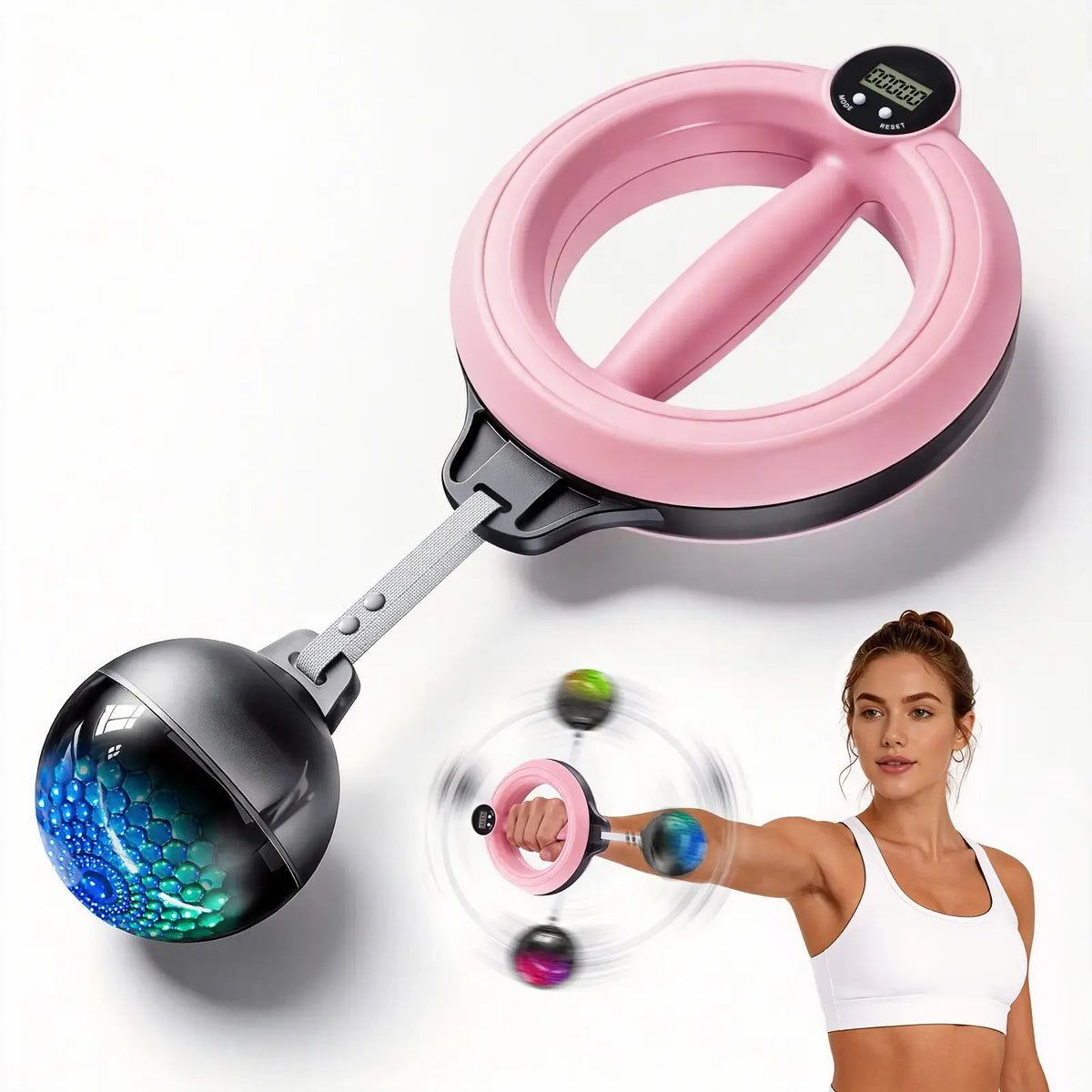 360° Rotating Wrist & Forearm Trainer for Men and Women, Upper Body Strength Tool for Arms, Shoulders & Chest, Portable Home and Gym Fitness Equipment BackToSchool