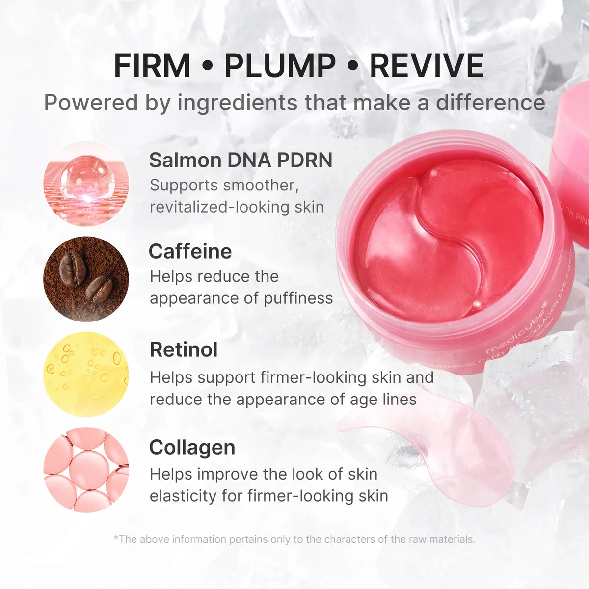 PDRN Pink Caffeine Collagen Eye Patch for Night Care | Fuller-Looking Eye Area, Under-Eye Puffiness and Dark Circle Care for a Smooth, Radiant, Youthful Look