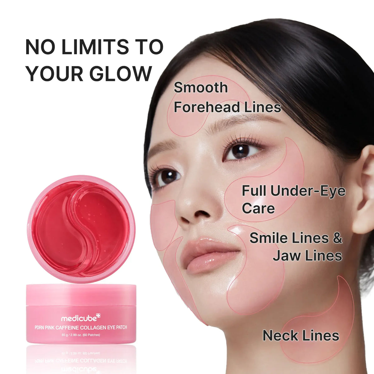 PDRN Pink Caffeine Collagen Eye Patch for Night Care | Fuller-Looking Eye Area, Under-Eye Puffiness and Dark Circle Care for a Smooth, Radiant, Youthful Look