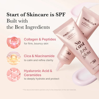 Collagen Sunscreen | SPF 50 Broad Spectrum Face Sunscreen | Lightweight, Non-Sticky, Hydrating Formula with No White Cast | Peptide and Cica for Soothing and a Natural Glow