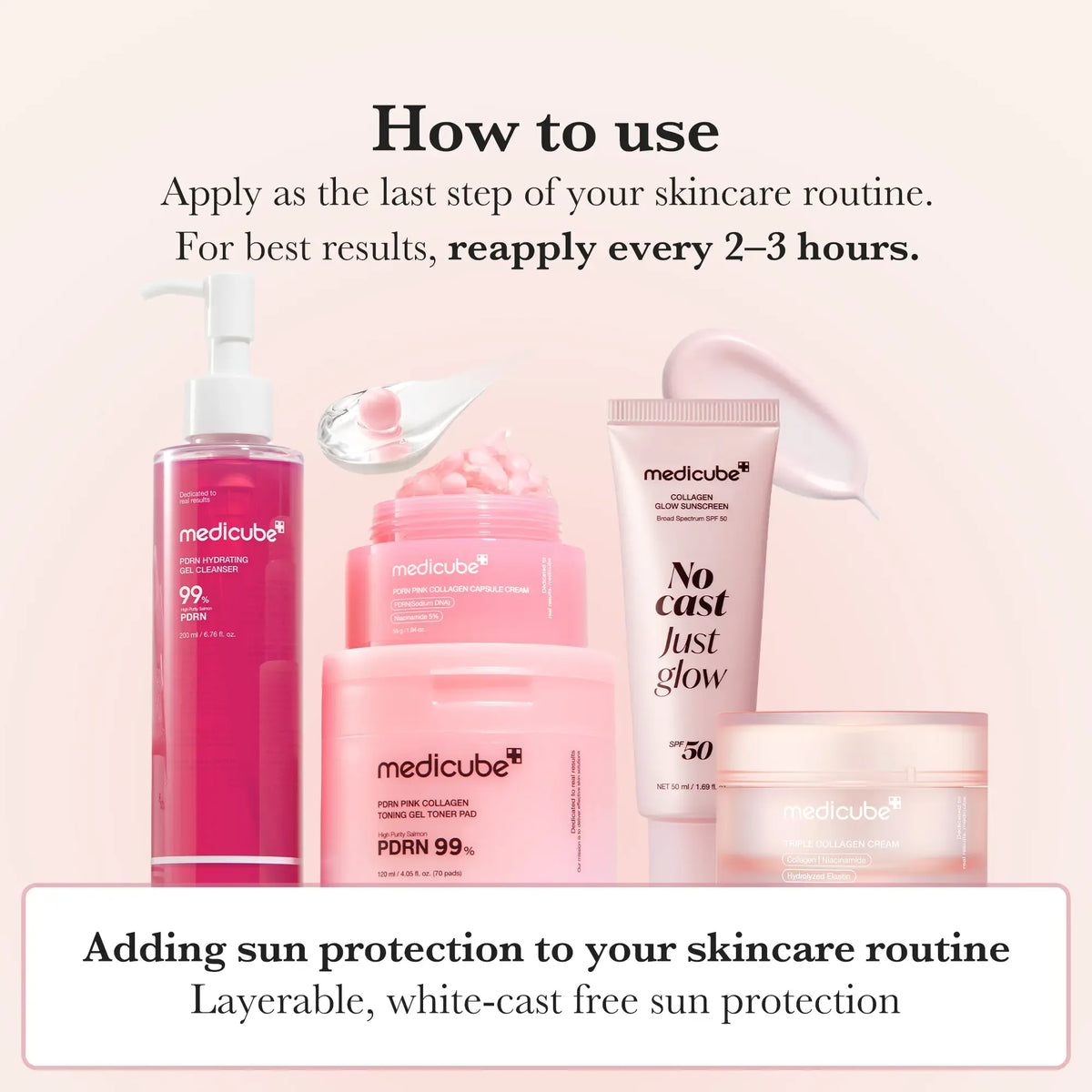 Collagen Sunscreen | SPF 50 Broad Spectrum Face Sunscreen | Lightweight, Non-Sticky, Hydrating Formula with No White Cast | Peptide and Cica for Soothing and a Natural Glow