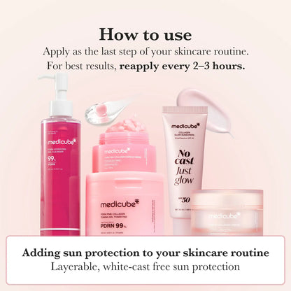 Collagen Sunscreen | SPF 50 Broad Spectrum Face Sunscreen | Lightweight, Non-Sticky, Hydrating Formula with No White Cast | Peptide and Cica for Soothing and a Natural Glow