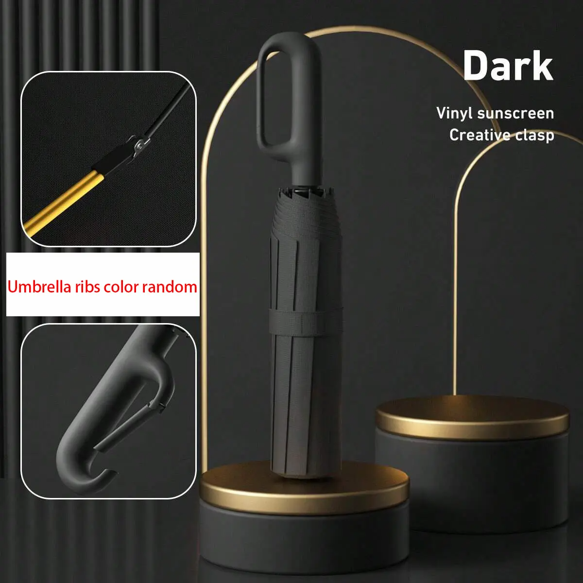 Windproof Automatic Folding Umbrella with Loop Buckle