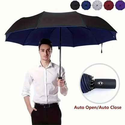 Windproof Automatic Folding Umbrella with Loop Buckle