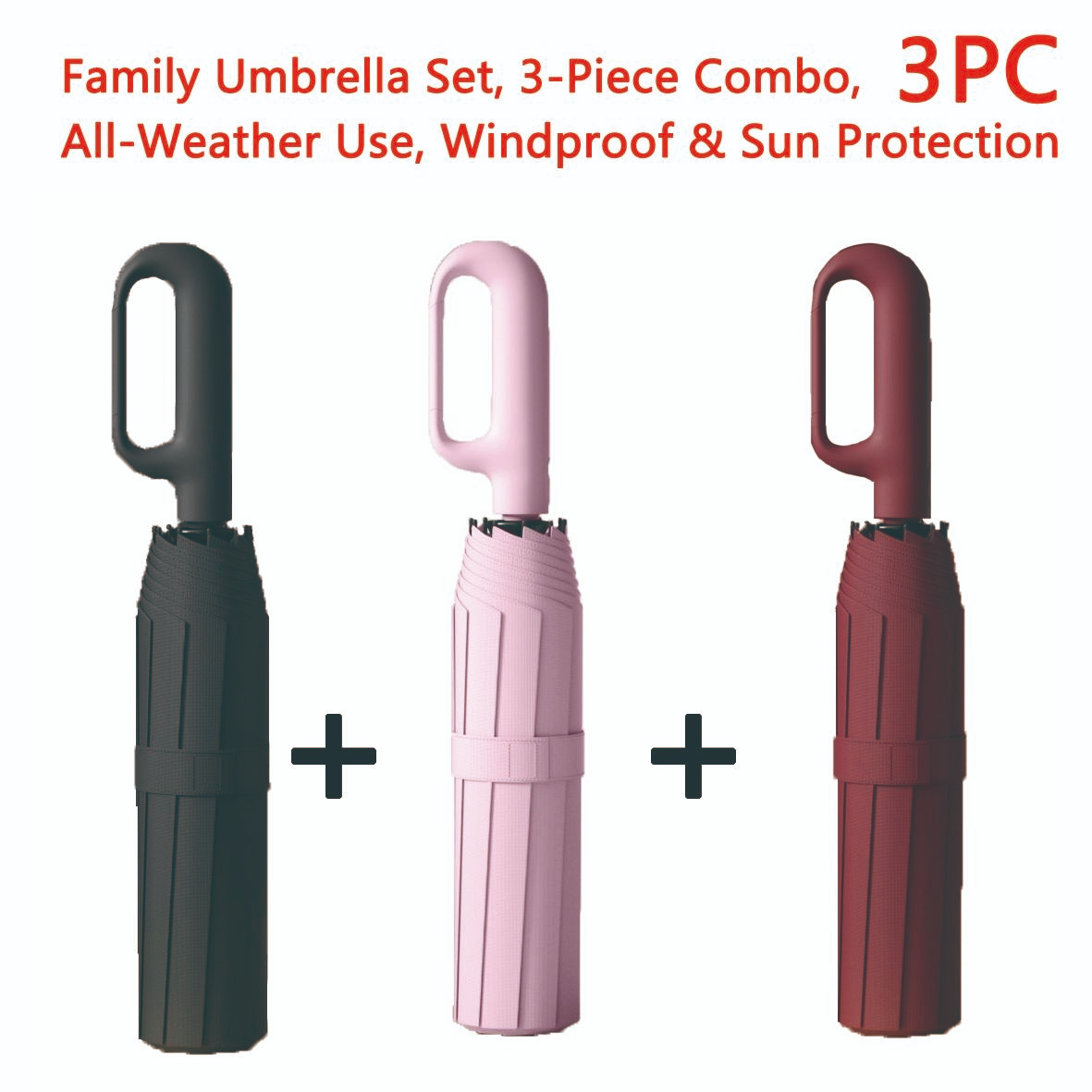 Windproof Automatic Folding Umbrella with Loop Buckle