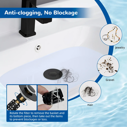 Hibbent 3-in-1 Bathroom Sink Drain Strainer