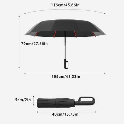 Windproof Automatic Folding Umbrella with Loop Buckle