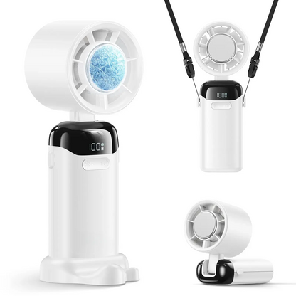 2026 Upgraded Multifunction Portable Fan - Adjustable Speed, High Speed, 3000mAh USB Rechargeable, Ice Cooler, Phone Stand, Foldable for Travel, Home, Adjustable Speed Fan，No air conditioning
