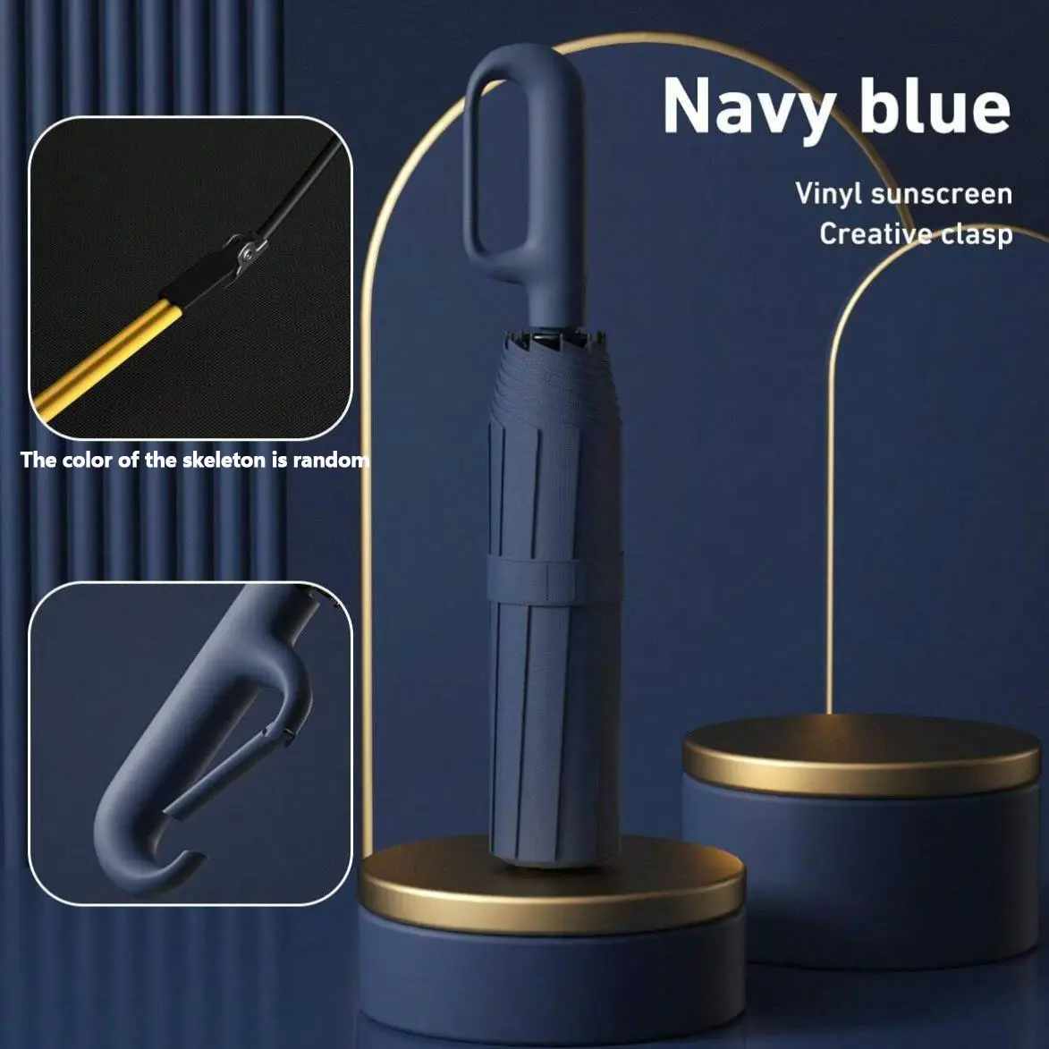 Windproof Automatic Folding Umbrella with Loop Buckle