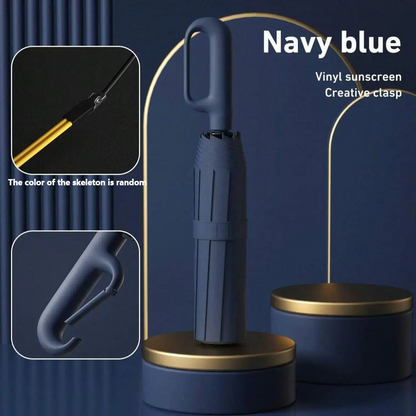 Windproof Automatic Folding Umbrella with Loop Buckle