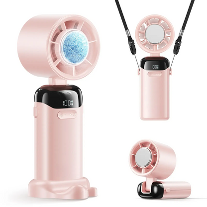 2026 Upgraded Multifunction Portable Fan - Adjustable Speed, High Speed, 3000mAh USB Rechargeable, Ice Cooler, Phone Stand, Foldable for Travel, Home, Adjustable Speed Fan，No air conditioning