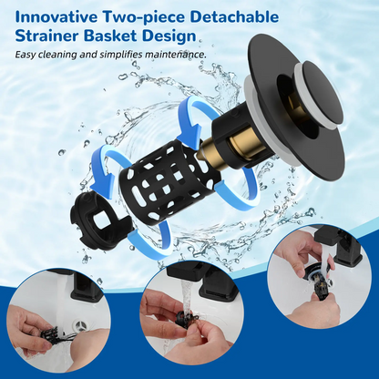 Hibbent 3-in-1 Bathroom Sink Drain Strainer