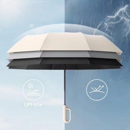 Windproof Automatic Folding Umbrella with Loop Buckle