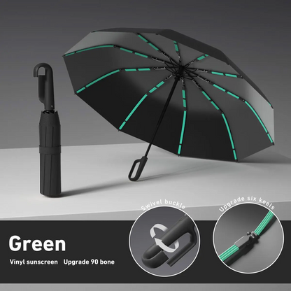 Windproof Automatic Folding Umbrella with Loop Buckle