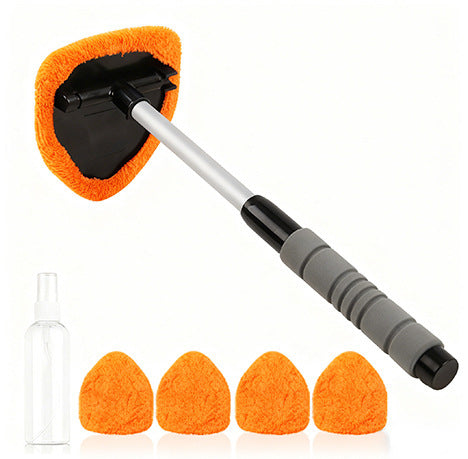 Car Windshield Cleaner with Extendable Handle & Microfiber Pads