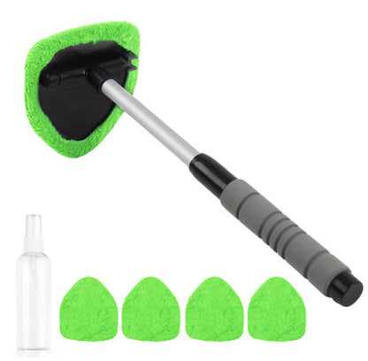 Car Windshield Cleaner with Extendable Handle & Microfiber Pads