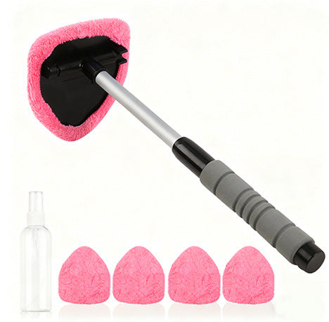 Car Windshield Cleaner with Extendable Handle & Microfiber Pads