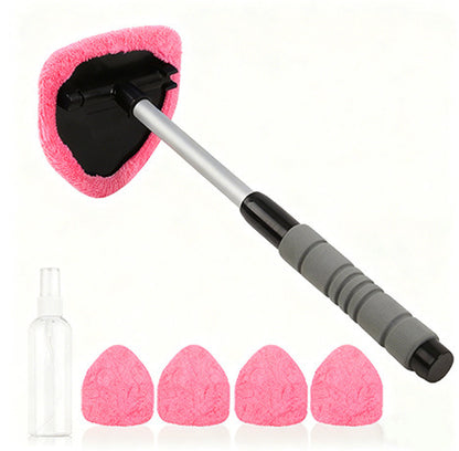 Car Windshield Cleaner with Extendable Handle & Microfiber Pads